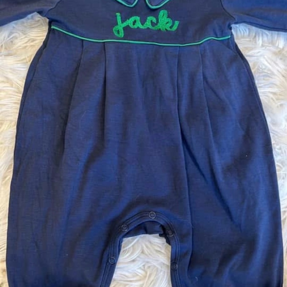 Blue Kids One Piece with Green Accents